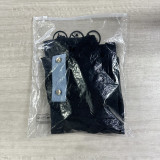 Black Denim Contrast Summer Women'S Jumpsuit Shorts Rompers