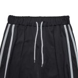 Womens 2 Pieces Stripes Tube Tops Bodycon Wide Leg Pants Tracksuit Outfits Set