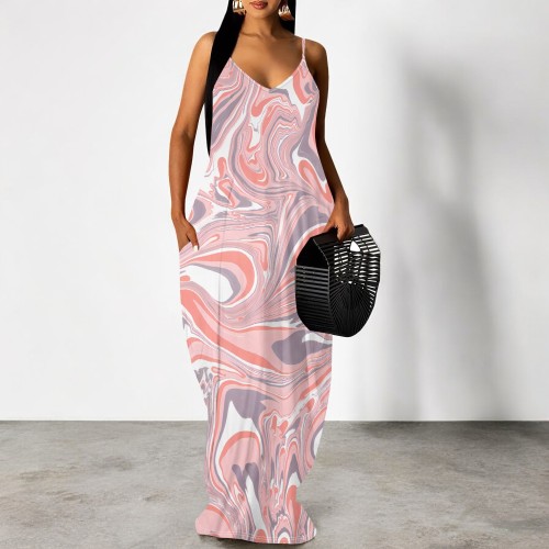 1 Piece Custom Casual V Neck Straps Long Dresses