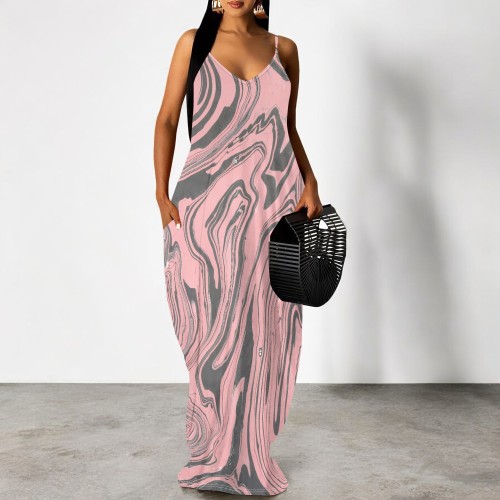 1 Piece Custom Casual V Neck Straps Long Dresses