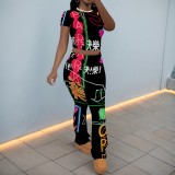 1 Piece Custom Casual Short Sleeve Two Piece Pant Set