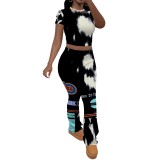 1 Piece Custom Casual Short Sleeve Two Piece Pant Set