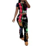 1 Piece Custom Casual Short Sleeve Two Piece Pant Set