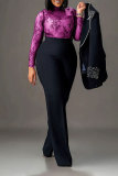 Fashion Blazer Suit Set Women's Pearl Decoration Single Button Blazer Pants Suit