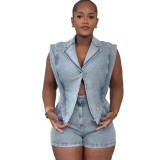 Casual Washed Loose Fly Girl Denim Romper