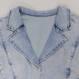 Casual Washed Loose Fly Girl Denim Romper