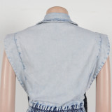 Casual Washed Loose Fly Girl Denim Romper