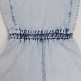 Casual Washed Loose Fly Girl Denim Romper