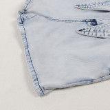 Casual Washed Loose Fly Girl Denim Romper