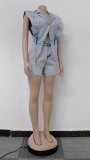 Casual Washed Loose Fly Girl Denim Romper