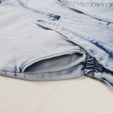 Casual Washed Loose Fly Girl Denim Romper