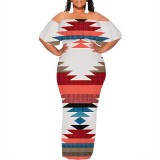 1 Piece Custom Casual Digital Printing Off Shoulder Maxi Dress