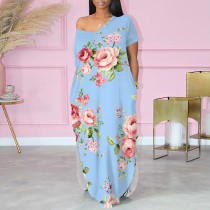 1 Piece Custom Casual Digital Printing V Neck Maxi Dress