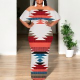 1 Piece Custom Casual Digital Printing Off Shoulder Maxi Dress