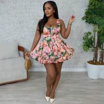 Summer Sling Princess Bubble Skirt Mini Dress