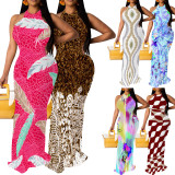 1 Piece Custom Casual Digital Printing Sleeveless Maxi Dress