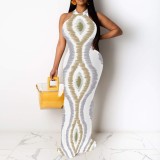1 Piece Custom Casual Digital Printing Sleeveless Maxi Dress