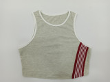 Casual Sleeveless Vest and Side Stripe Sports Trousers Two-piece Set