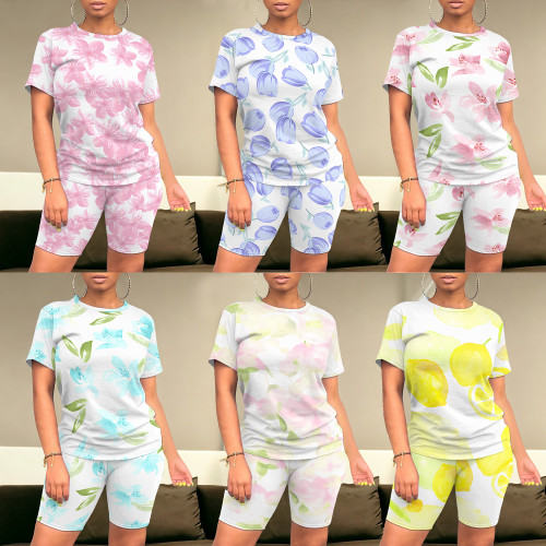 1 Piece Custom Casual Digital Printing Short Sleeve Short Set