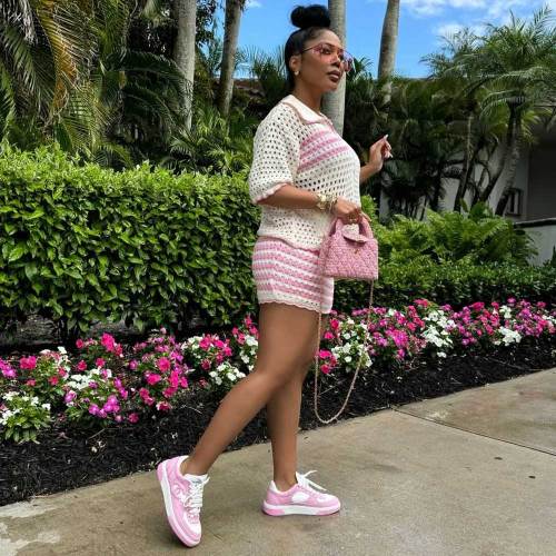 Casual Loose Knitted Beach Lover Girlie Skirt Set