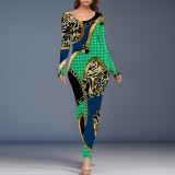 1 Piece Custom Casual Digital Printing Long Sleeve Maxi Dresses