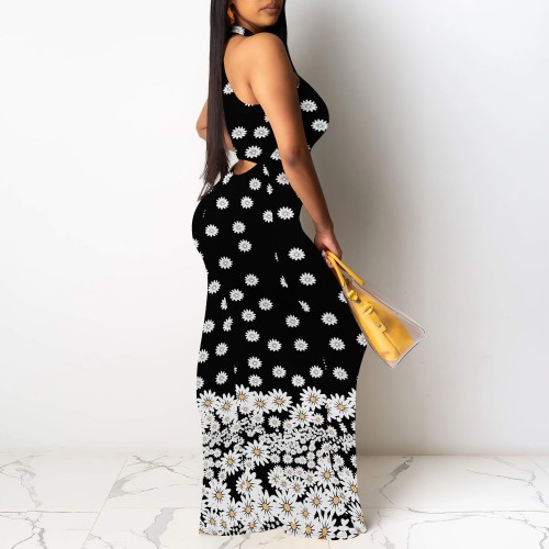 1 Piece Custom Casual Digital Printing Sleeveless Maxi Dresses