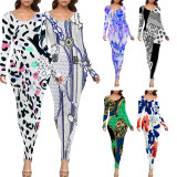 1 Piece Custom Casual Digital Printing Long Sleeve Maxi Dresses