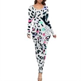 1 Piece Custom Casual Digital Printing Long Sleeve Maxi Dresses
