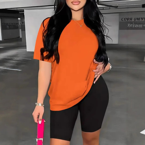 Summer Outfits Women V Neck Tshirts and Shorts Tracksuit Activewear Sets