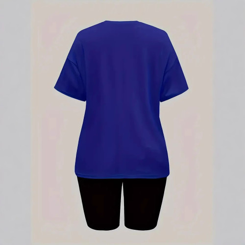 Summer Outfits Women V Neck Tshirts and Shorts Tracksuit Activewear Sets
