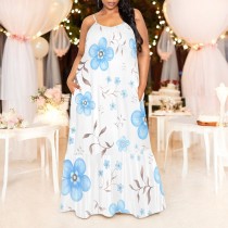 1 Piece Custom Casual Digital Printing Straps Maxi Dresses