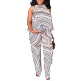 1 Piece Custom Casual Digital Printing Sleeveless Pant Set