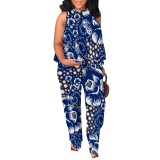 1 Piece Custom Casual Digital Printing Sleeveless Pant Set