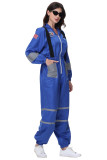 Astronaut Spacesuit Adult Female Blue Astronaut Performance Stage Costume