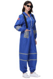 Astronaut Spacesuit Adult Female Blue Astronaut Performance Stage Costume