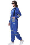 Astronaut Spacesuit Adult Female Blue Astronaut Performance Stage Costume