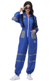 Astronaut Spacesuit Adult Female Blue Astronaut Performance Stage Costume