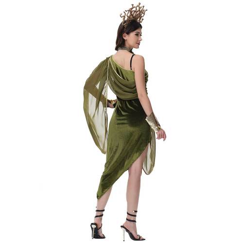 Halloween Adult Medusa Queen Costumes for Women Sexy Snake Womens Party Suit