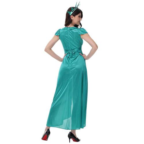 Cute Statue of Lady Liberty Costume Lady Liberty Green Dress with Headband