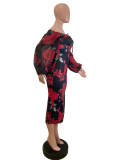 French Tea Break Print Off Shoulder Bodycon Mid Dress