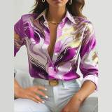 Women's Gilded Decades Button Front Casual Long Sleeve Blouse