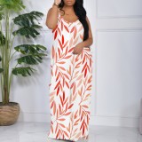 1 Piece Custom Casual Digital Printing Spaghetti Strap Long Dresses