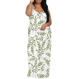 1 Piece Custom Casual Digital Printing Spaghetti Strap Long Dresses