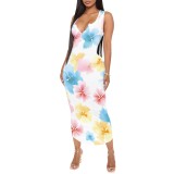 1 Piece Custom Casual Digital Printing Sleeveless Mid Dresses