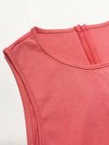 Summer Casual Women's Sleeveless Lace-up Solid Color Jumpsuit