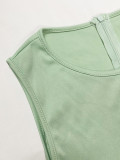 Summer Casual Women's Sleeveless Lace-up Solid Color Jumpsuit