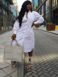 Casual Long Sleeve Mid-length Cardigan Dress