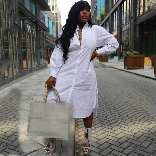 Casual Long Sleeve Mid-length Cardigan Dress