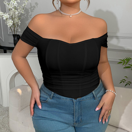 New Sexy Women Solid Backless Camisole Strap Shoulder Plus Size Crop Top