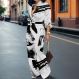 1 Piece Custom Casual Digital Printing V Neck Jumpsuits with Pockets